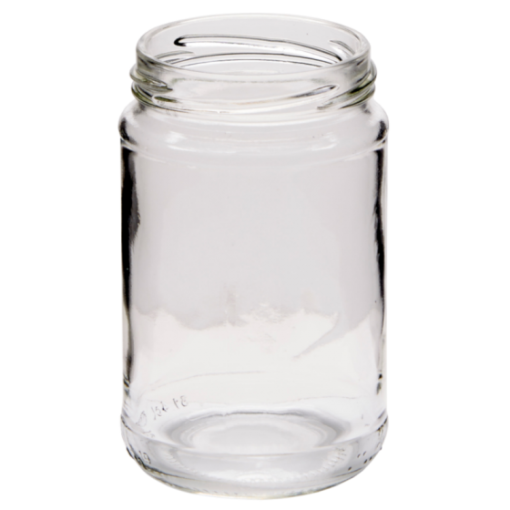 Pack Of 6 x Traditional 1lb (380ml) Round Glass Jam Jars With Black Lids