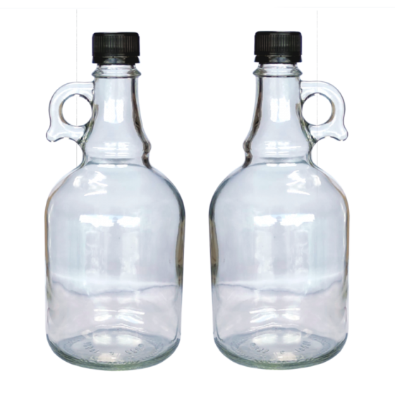 1 Litre Glass Gallone Bottle - Pack of 2 - Flagon Style