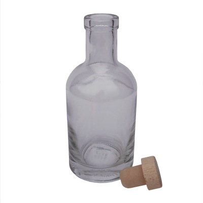 200ml Heavy Base Gin / Spirit Bottle With Wood Effect Stopper - Pack Of 5