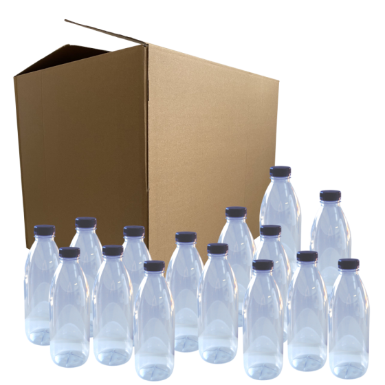 Clear P.E.T Plastic Juice Bottle With Cap - 250ml - Box Of 180