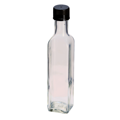 250ml Square Glass - Sauce / Dressing / Relish Bottle With Screw Cap