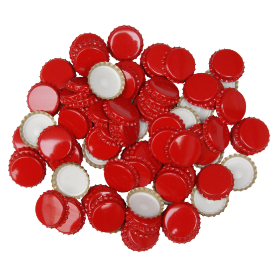 29mm (large) Crown Caps - Red - Pack Of 100 (Not For Standard Beer Bottles)