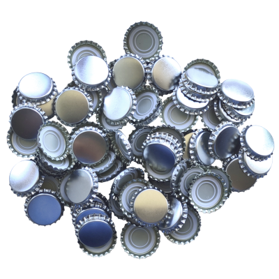 29mm (Large) Crown Caps - Silver - Pack Of 100 (Not For Standard Beer Bottles)