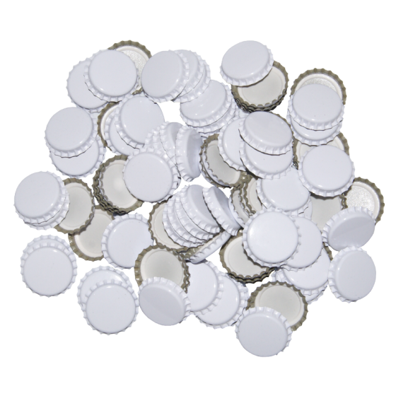 29mm (large) Crown Caps - White - Pack Of 100 (Not For Standard Beer Bottles)