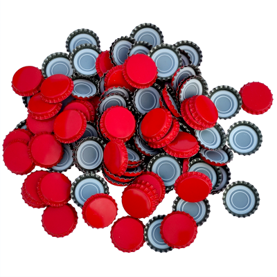 29mm (large) Crown Caps - Red - Pack Of 100 (Not For Standard Beer Bottles)