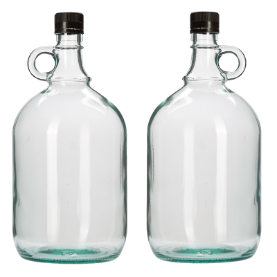 2 Litre Glass Gallone Bottle - Pack of 2 - Flagon Style