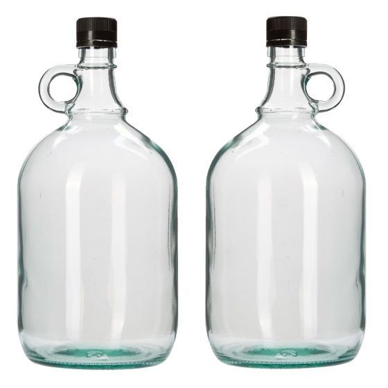 2 Litre Glass Gallone Bottle - Pack of 2 - Flagon Style