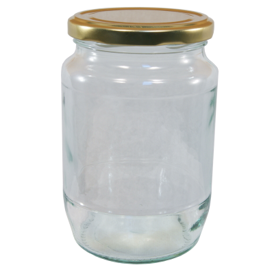 2lb / 900g Round Glass Jam Jar With Gold Twist Off Lid - Pack Of 6