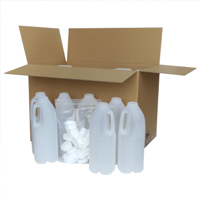 SPECIAL OFFER - 2 Pint Plastic Dairy / Milk / Beer Take Out Bottles With Caps - Pack of 30