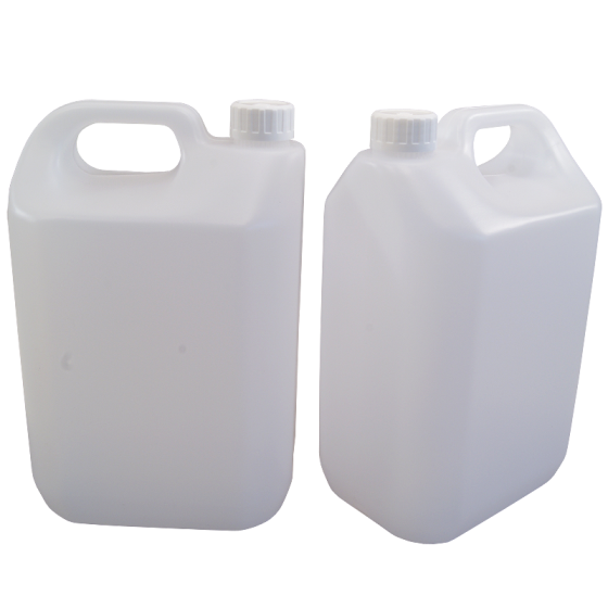 2.5 Litre (1/2 Gallon) Jerrican Style Plastic Bottle With Handle - Pack Of 2