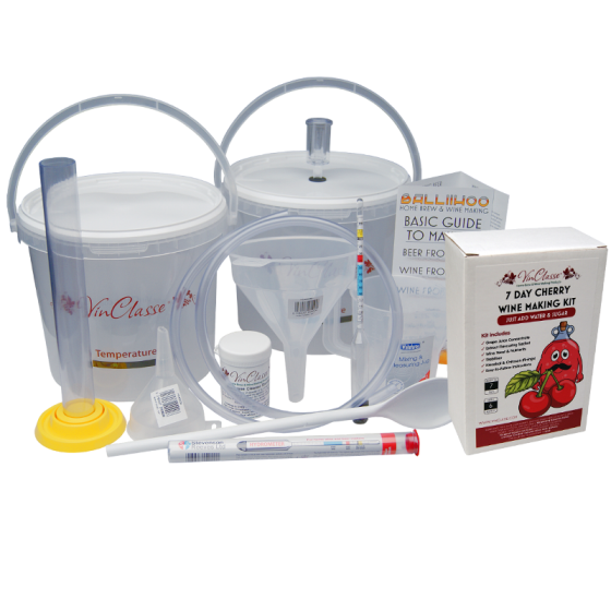 6 Bottle Wine Making Equipment Kit With Cherry