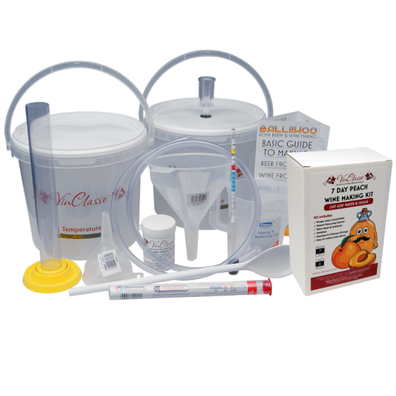 6 Bottle Wine Making Equipment Kit With Peach