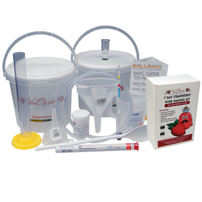 6 Bottle Wine Making Equipment Kit With Strawberry