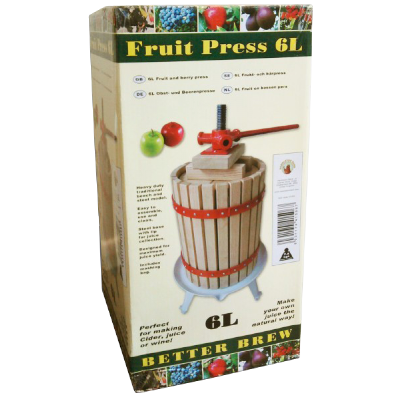 Better Brew 6 Litre Traditional Fruit / Cider Spindle Press Balliihoo