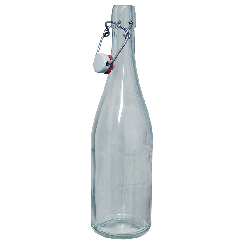 Download 750ml Classic Style Clear Glass Swing Top Bottle - Balliihoo