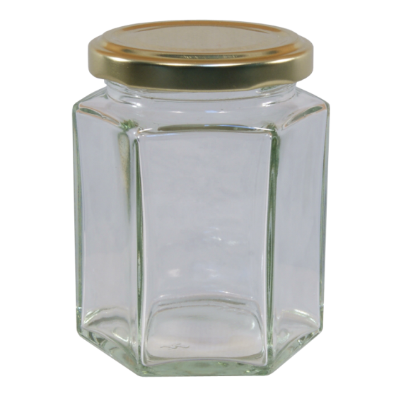 8oz Hexagonal Jars With Gold Lids - Pack Of 12