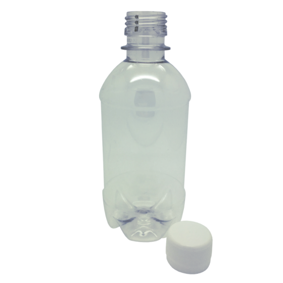 330ml Small Clear PET Plastic Bottles With White Caps - Pack Of 70