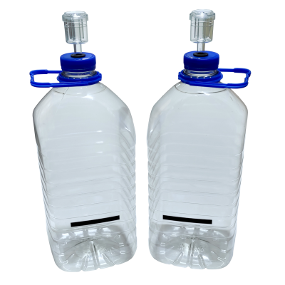 5 Litre (1 Gallon) PET Plastic Demijohn With Airlock & LCD Temp Indicator - Pack Of 2