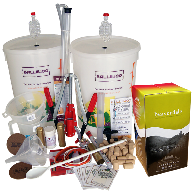 Premium 30 Bottle Wine Making Set With Chardonnay Semillon Ingredient Kit