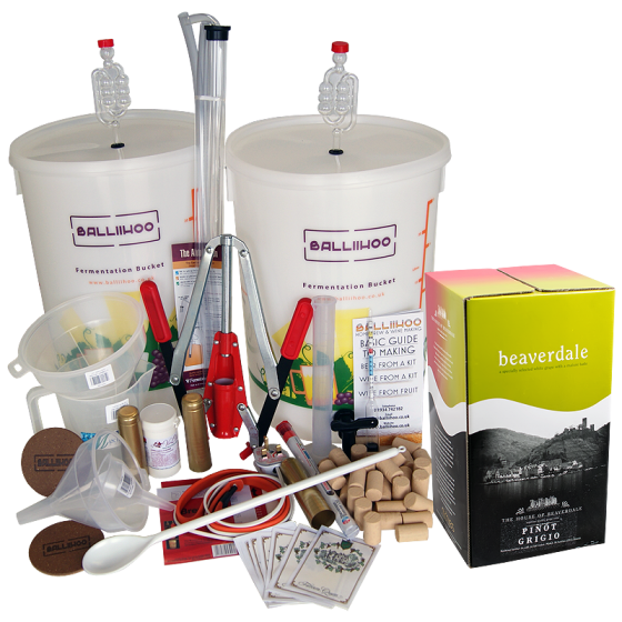 Premium 30 Bottle Wine Making Set With Pinot Grigio Ingredient Kit