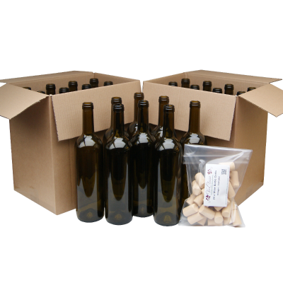 Wine Bottles Green x 24 -  750ml Glass With Corks