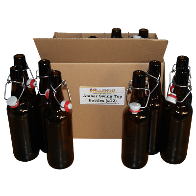 Amber Swing / Flip Top - 500ml Grolsch Style Beer Bottles x 12