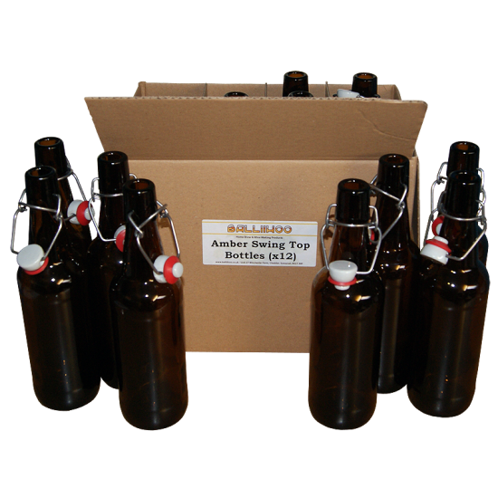 Amber Swing / Flip Top 500ml Grolsch Style Beer Bottles X 12 Balliihoo