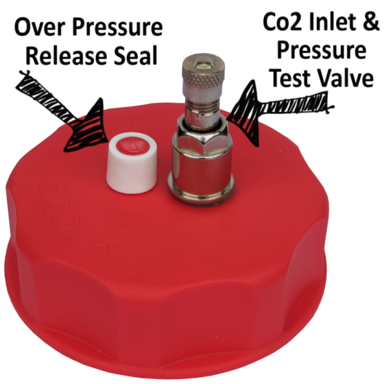 Balliihoo 2 Inch Co2 Control Cap - Barrel Cap With Vent,  Pressure Top Up and Test Valve