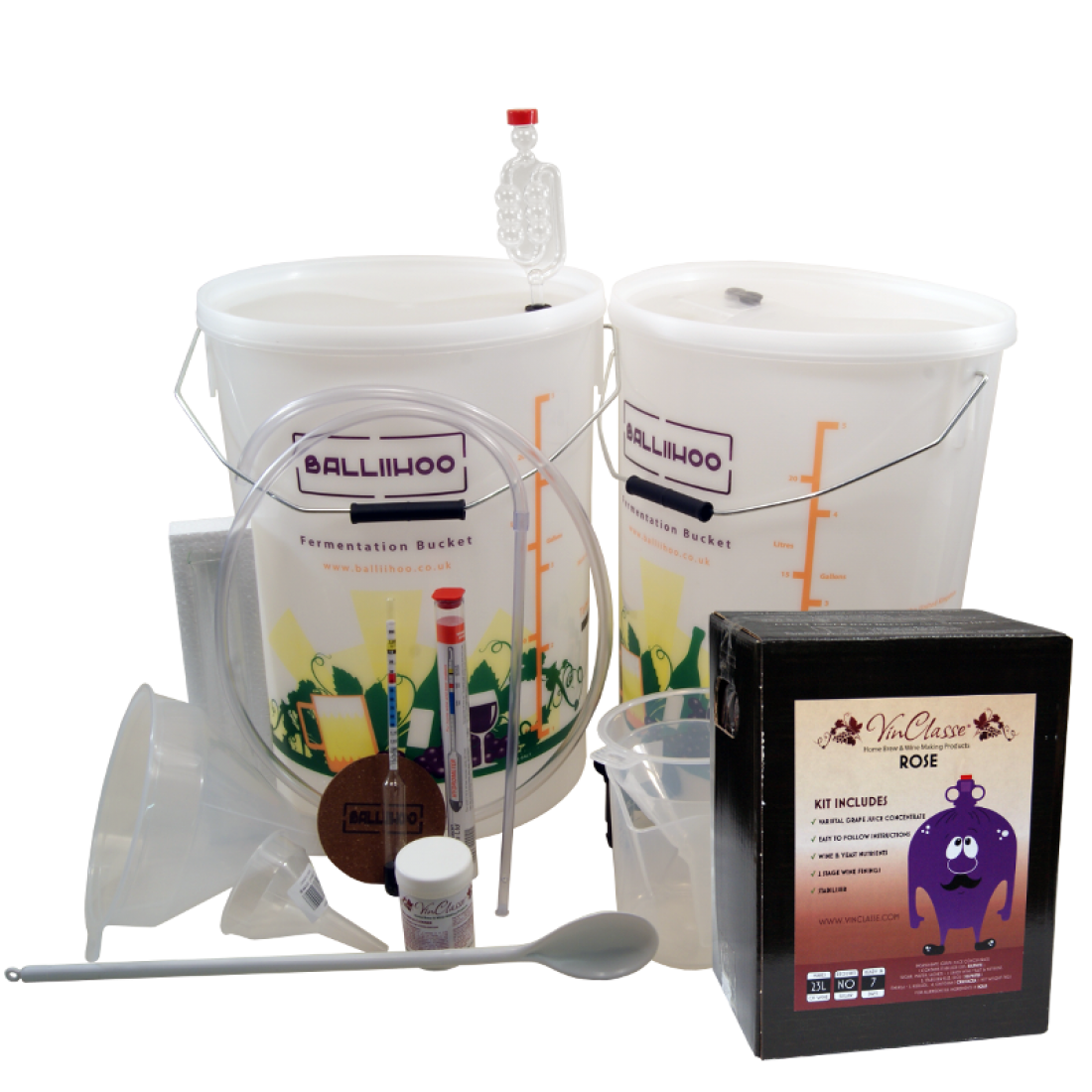 Basic 30 Bottle Wine Starter Set With Rose Ingredient Kit Balliihoo