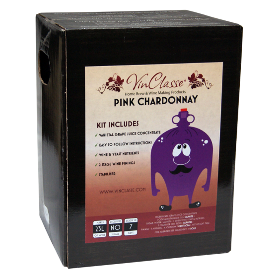 SPECIAL OFFER - VinClasse - Pink Chardonnay - 30 Bottle Wine Ingredient Kit - Short BBE