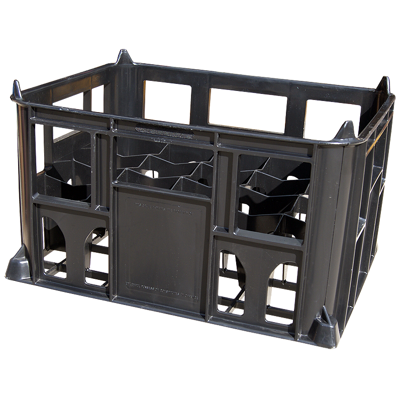 Plastic Beer Bottle Crate Black Holds 20 Bottles Balliihoo
