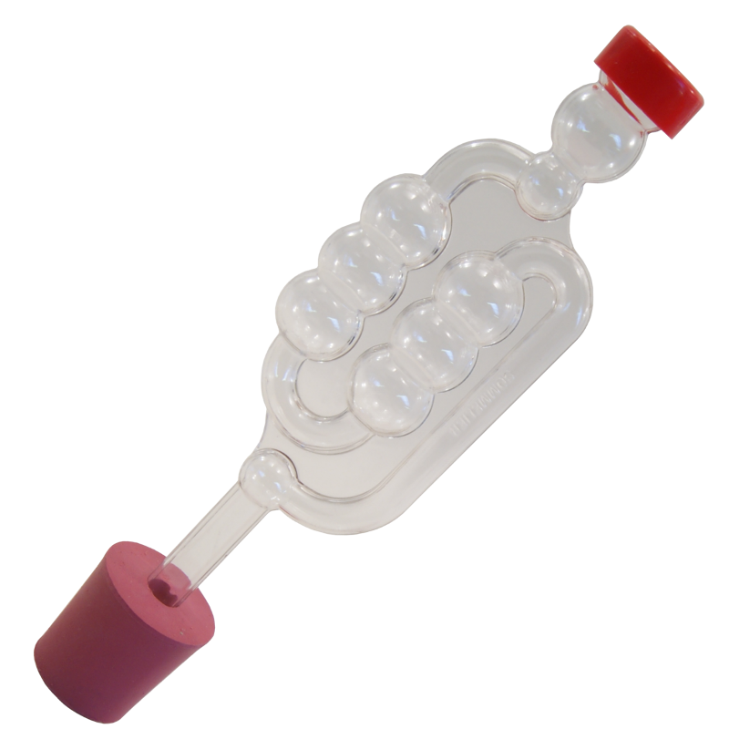 Single Bubbler Airlock With Bored Rubber Bung For Demijohn Balliihoo