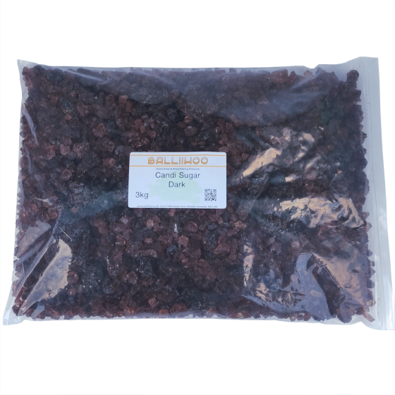 Candi Sugar Crystals - Dark - 3KG Bulk Bag