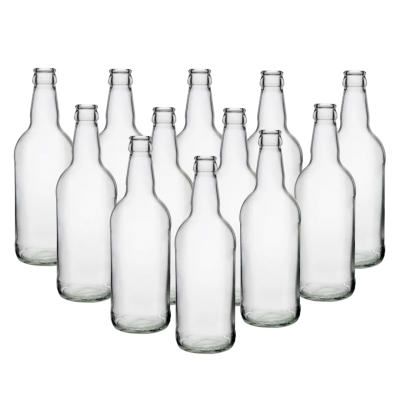 500ml Clear Glass Beer Bottles Pack of 12