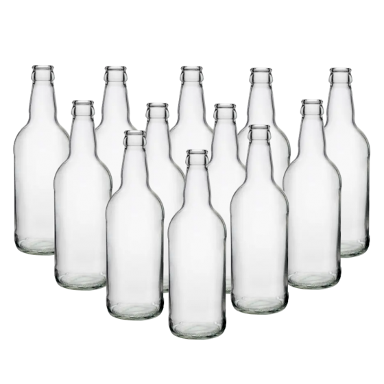 500ml Clear Glass Beer Bottles Pack of 12