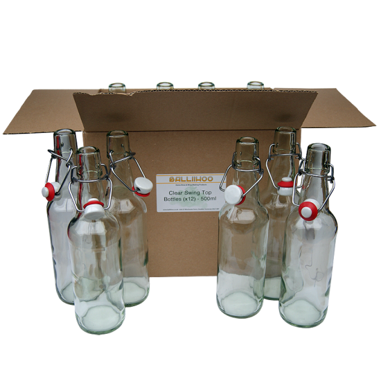Clear Swing Top 500ml Beer Bottles X 12 Balliihoo