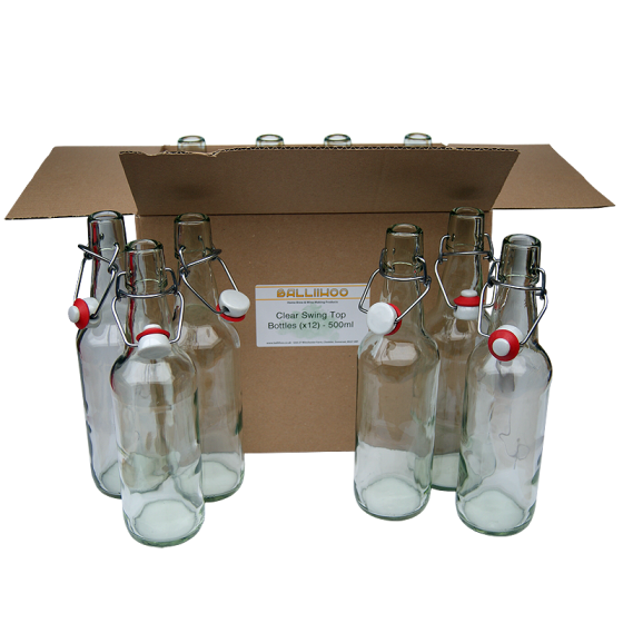 Clear Swing Top 500ml Beer Bottles x 12