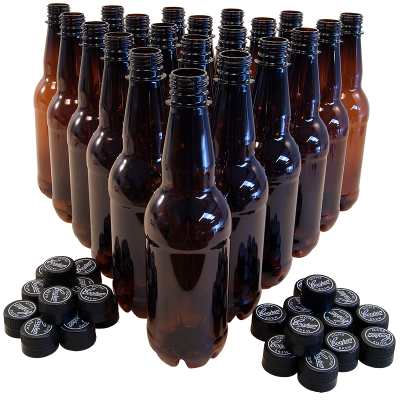 500ml Amber Pet Bottles - Coopers - Pack Of 24