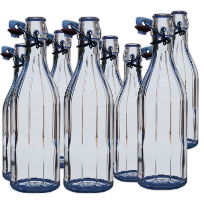 500ml Clear Costalata Swing Top Bottles - Pack of 8