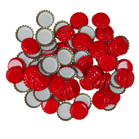 Pack Of 1000 - 26mm Crown Bottle Caps - Red