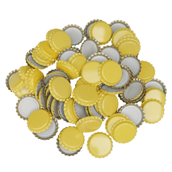 Pack Of 1000 - 26mm Crown Bottle Caps - Yellow