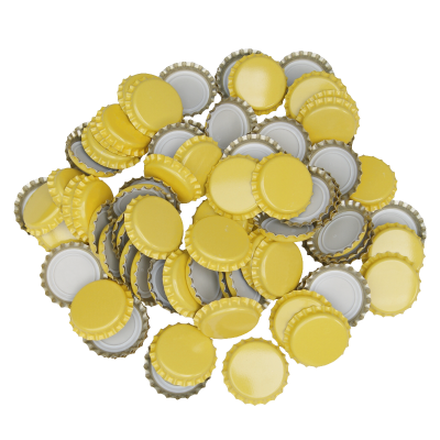 250 Crown Bottle Caps - Yellow