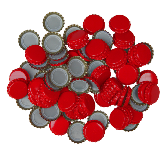 100 x Crown Caps - Red