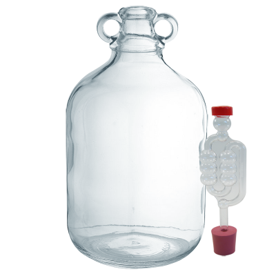 Single Glass 5l Demijohn - With Bung And Bubbler Airlock
