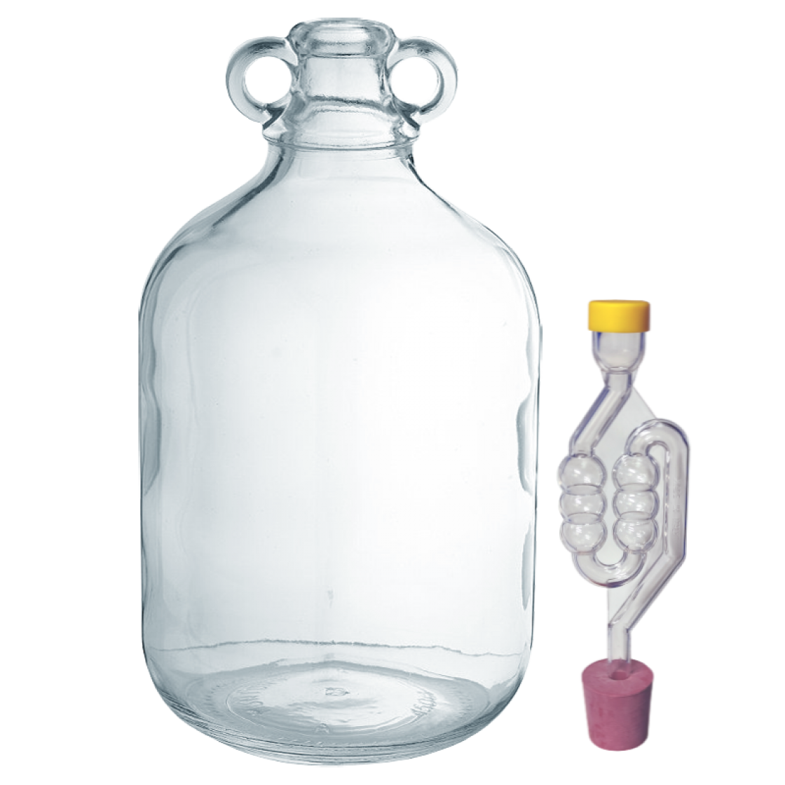 Single Glass 5l Demijohn With Bung And Bubbler Airlock Balliihoo