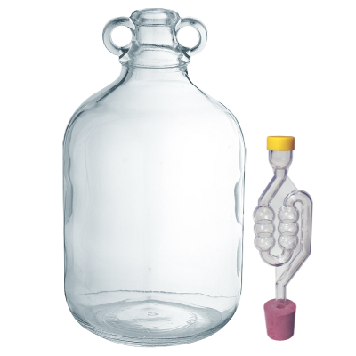 Single Glass 5l Demijohn - With Bung And Bubbler Airlock