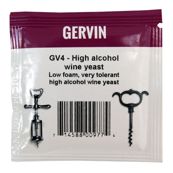 Gervin Yeast - GV4 High Alcohol Wine Yeast