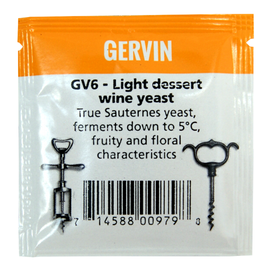 Gervin Yeast - GV6 Light Dessert Wine Yeast
