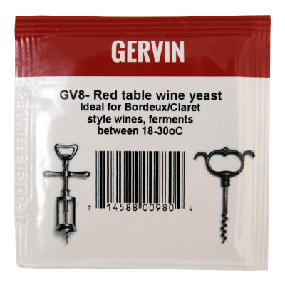 Gervin Yeast - GV8 Red Table Wine Yeast