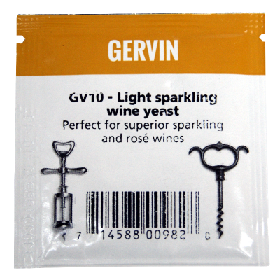 SPECIAL OFFER - Gervin Yeast - GV10 Light Sparkling Wine Yeast - Short BBE